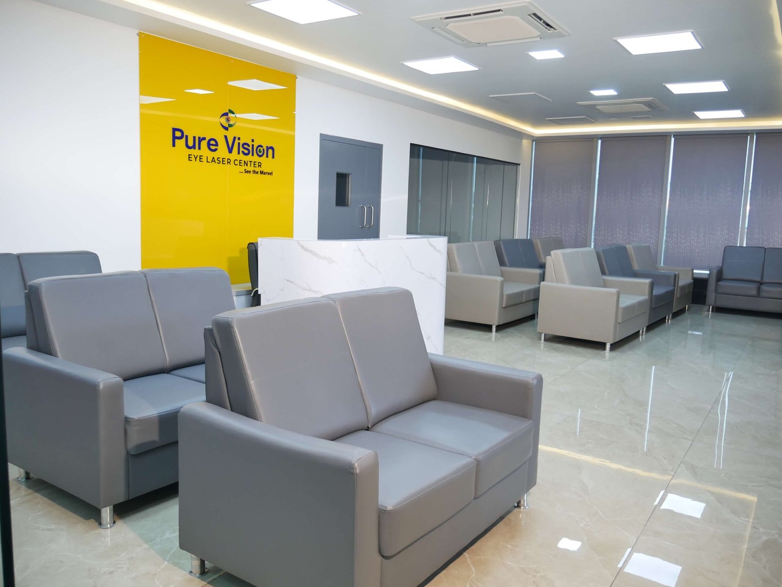 Gallery reception side view